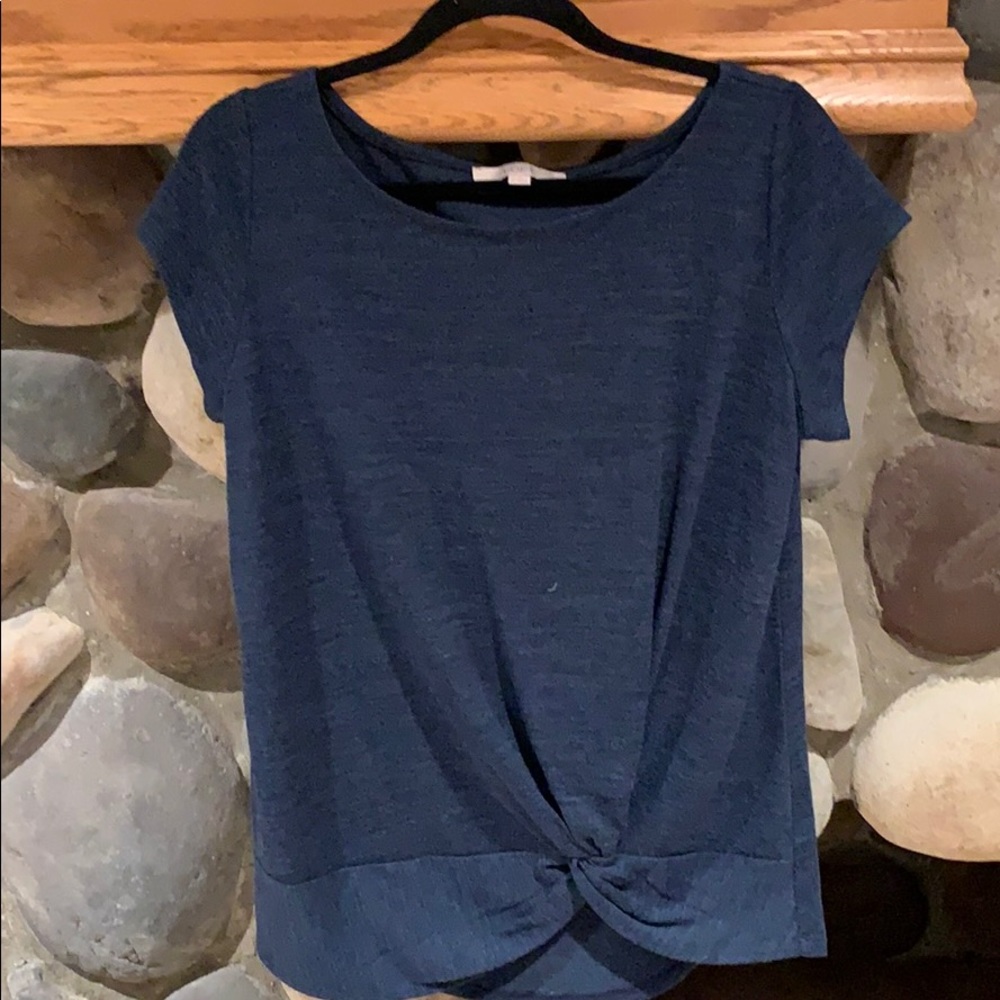 Loft navy twist front top